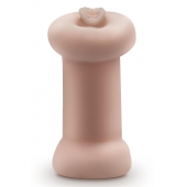 Телесный люминесцентный двусторонний мастурбатор Tasha - Blush Novelties - в Копейске купить с доставкой