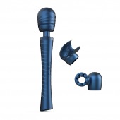 Синий вибромассажёр с насадками Man.wand Edgy - Manwan - в Копейске купить с доставкой