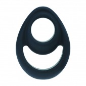 Черное эрекционное кольцо Double Ergo Silicone Cockring - Shots Media BV - в Копейске купить с доставкой