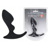 Черная анальная пробка для массажа простаты Double Ripple Silicone Prostate Massager - Shots Media BV - в Копейске купить с доставкой
