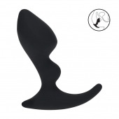 Черная анальная пробка для массажа простаты Double Ripple Silicone Prostate Massager - Shots Media BV - в Копейске купить с доставкой