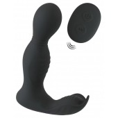 Черная анальная пробка с вибрацией, вращением и пультом ДУ RC Butt Plug with 2 Functions - Orion - в Копейске купить с доставкой