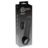 Черная вибронасадка для пениса с хомутом для мошонки и пультом ДУ Remote Controlled Penis Extension - Orion - в Копейске купить с доставкой