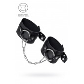 Черные оковы из толстой кожи с люверсами - Pecado - купить с доставкой в Копейске