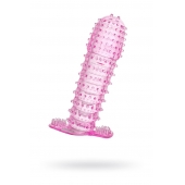 Гелевая розовая насадка с шипами - 12 см. - Toyfa Basic - в Копейске купить с доставкой