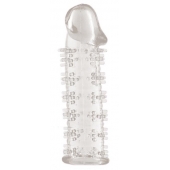 Гелевая прозрачная насадка с шипами - 12 см. - Toyfa Basic - в Копейске купить с доставкой