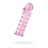 Гелевая розовая насадка на фаллос с шипами - 12 см. - Toyfa Basic - в Копейске купить с доставкой