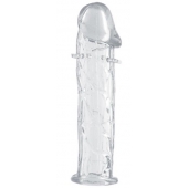 Гладкая прозрачная насадка с усиками под головкой - 12,5 см. - Toyfa Basic - в Копейске купить с доставкой