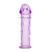 Гладкая фиолетовая насадка с усиками под головкой - 12,5 см. - Toyfa Basic - в Копейске купить с доставкой