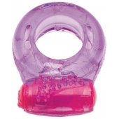 Фиолетовое эрекционное кольцо с виброэлементом в верхней части - Toyfa Basic - в Копейске купить с доставкой