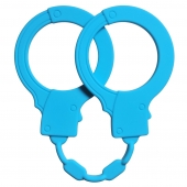 Голубые силиконовые наручники Stretchy Cuffs Turquoise - Lola Games - купить с доставкой в Копейске