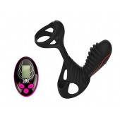 Чёрная насадка на фаллос Gladiator + LRS  с трехкнопочным пультом управления - Adrien Lastic - в Копейске купить с доставкой