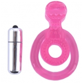 Розовая вибронасадка со стимулятор клитора   Язычок - Toyfa Basic - в Копейске купить с доставкой