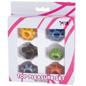 Набор из 6 разноцветных эрекционных колец - Toyfa Basic - в Копейске купить с доставкой