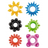 Набор из 6 разноцветных эрекционных колец - Toyfa Basic - в Копейске купить с доставкой