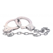 Наручники из металла с длинной цепочкой CHROME HANDCUFFS METAL HANDCUFFS W. KEY - NMC - купить с доставкой в Копейске