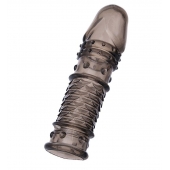 Дымчатая закрытая насадка ToyFa XLover с чешуйками и пупырышками - 13,5 см. - ToyFa - в Копейске купить с доставкой