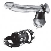 Утяжка на пенис и мошонку Cock Ring With 1.5  Ball Stretcher And Optional Weight Ring - BlueLine - купить с доставкой в Копейске