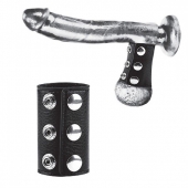 Чёрная утяжка на кнопках 100% PVC STRAP WITH METAL SNAP - BlueLine - купить с доставкой в Копейске