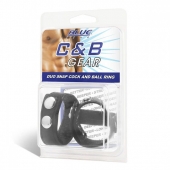 Утяжка на пенис с клёпками Duo Snap Cock And Ball Ring - BlueLine - купить с доставкой в Копейске