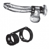 Утяжка на пенис с клёпками Duo Snap Cock And Ball Ring - BlueLine - купить с доставкой в Копейске