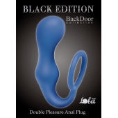 Синее эрекционное кольцо с анальной пробкой Double Pleasure Anal Plug - Lola Games - в Копейске купить с доставкой