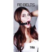 Чёрный кожаный чокер-кляп Tyra Black - Rebelts - купить с доставкой в Копейске