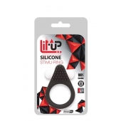 Чёрное эрекционное кольцо LIT-UP SILICONE STIMU RING 1 BLACK - Dream Toys - в Копейске купить с доставкой
