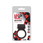 Чёрное эрекционное виброкольцо LIT-UP SILICONE STIMU RING 3 BLACK - Dream Toys - в Копейске купить с доставкой