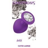 Большая фиолетовая анальная пробка Emotions Cutie Large с прозрачным кристаллом - 10 см. - Lola Games - купить с доставкой в Копейске