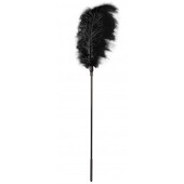 Стек с большим чёрным пером Large Feather Tickler - 65 см. - Blush Novelties - купить с доставкой в Копейске