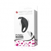 Чёрное эрекционное кольцо с вибрацией Rabbit Vibrator - Baile - в Копейске купить с доставкой