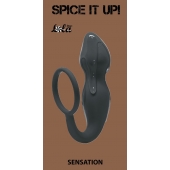 Серое эрекционное кольцо Sensation с анальным стимулятором - Lola Games - в Копейске купить с доставкой