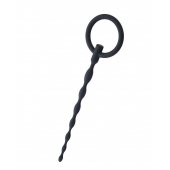 Чёрный уретральный плаг с кольцом - ToyFa - купить с доставкой в Копейске