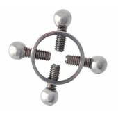 Серебристые зажимы для сосков на винтах - ToyFa - купить с доставкой в Копейске