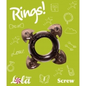 Чёрное эрекционное кольцо Rings Screw - Lola Games - в Копейске купить с доставкой
