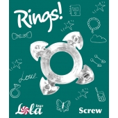 Прозрачное эрекционное кольцо Rings Screw - Lola Games - в Копейске купить с доставкой