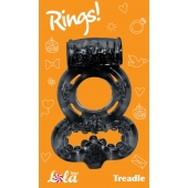Чёрное эрекционное кольцо Rings Treadle с подхватом - Lola Games - в Копейске купить с доставкой