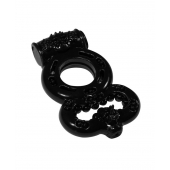 Чёрное эрекционное кольцо Rings Treadle с подхватом - Lola Games - в Копейске купить с доставкой