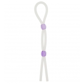 Прозрачное эрекционное кольцо-лассо SILICONE LASSO COCK RING DUAL BEADS - NMC - в Копейске купить с доставкой
