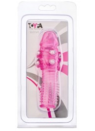 Стимулирующая розовая насадка с шишечками и шипами - 13,5 см. - Toyfa Basic - в Копейске купить с доставкой