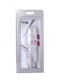 Прозрачная, закрытая насадка с шипами и точками - 13,5 см. - Toyfa Basic - в Копейске купить с доставкой