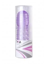 Насадка гелевая фиолетовая с точками, шипами и наплывами - 13,5 см. - Toyfa Basic - в Копейске купить с доставкой