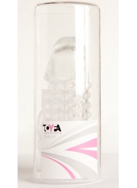 Гелевая прозрачная насадка с 2 отростками - 13 см. - Toyfa Basic - в Копейске купить с доставкой