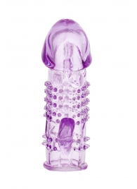 Фиолетовая насадка с коготком и шипами - 13 см. - Toyfa Basic - в Копейске купить с доставкой