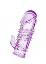 Фиолетовая насадка с коготком и шипами - 13 см. - Toyfa Basic - в Копейске купить с доставкой