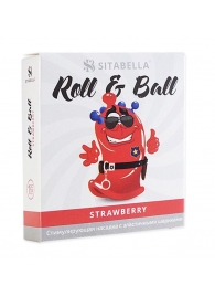 Стимулирующий презерватив-насадка Roll   Ball Strawberry - Sitabella - купить с доставкой в Копейске