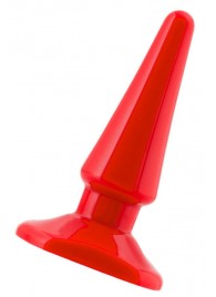Красная анальная втулка без вибрации - 10,5 см. - ToyFa