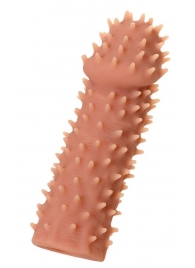 Телесная насадка на фаллос с имитацией шипов KOKOS Extreme Sleeve 07 - 14,7 см. - KOKOS - в Копейске купить с доставкой