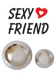 Серебристые вагинальные шарики Sexy Friend без шнурка - 1137